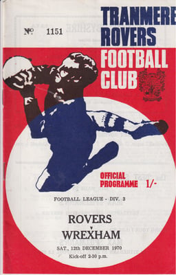 Tranmere Rovers v Wrexham Match Programme 1970-12-12